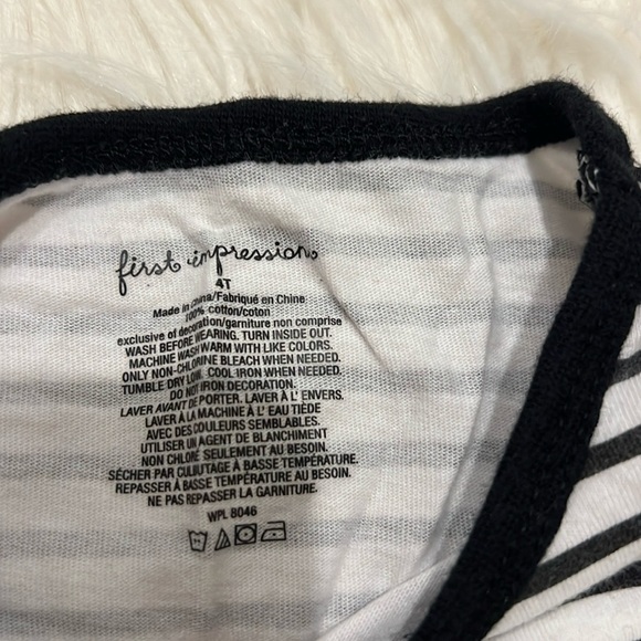 First impressions 100% cotton velvet heart patch Long Sleeve Tee size::4T - Picture 4 of 6